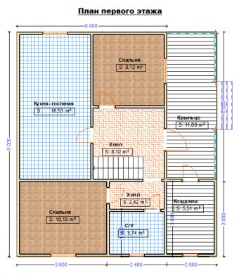 План первого этажа (вариант 2)