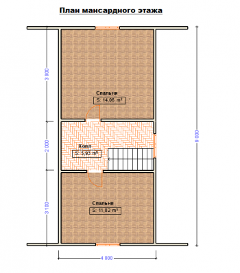 План мансардного этажа (вариант 1)