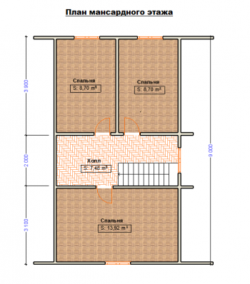 План мансардного этажа (вариант 2)