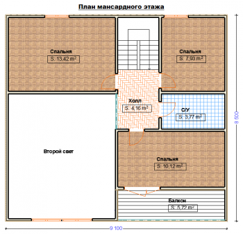 План мансардного этажа